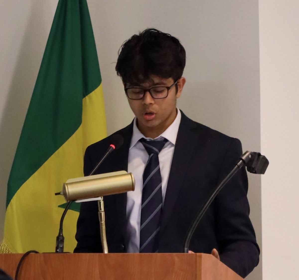 Mrigank Bhargava speaking at the Mission of Senegal to the United Nations